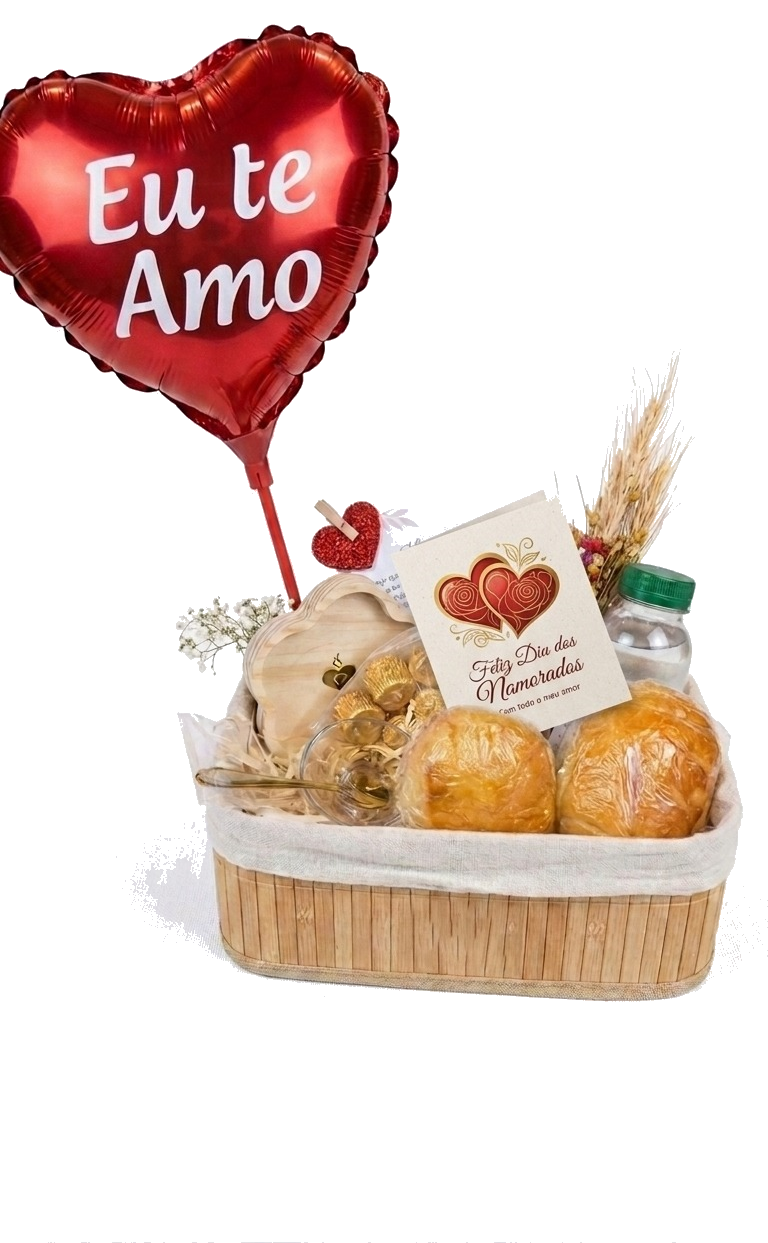 Cesta com balão Eu te amo