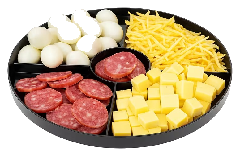 Petiscos e frios em bandeja